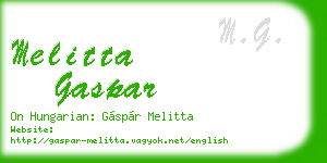 melitta gaspar business card