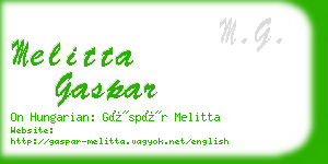 melitta gaspar business card